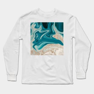 Azure water agate II - glitter accents Long Sleeve T-Shirt